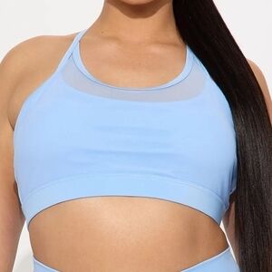 Fashion Nova Sky Blue Sports Bra